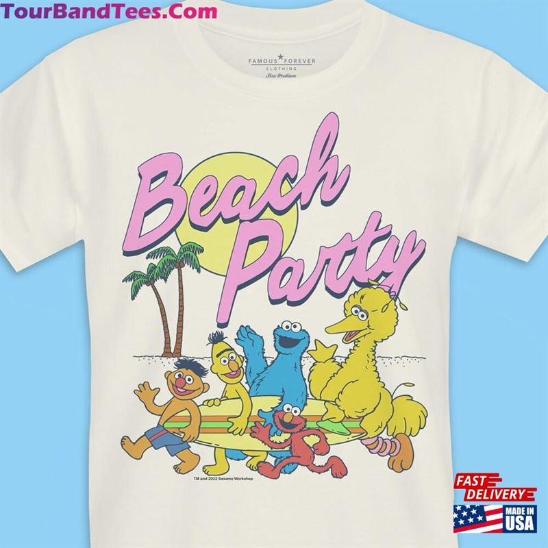 Retro Tees Official Sesame Street Beach Party Vintage Cream Or Surf Blue Short Sleeve T-Shirt Unisex Men’S Women Sweatshirt 29Uf142535 – Utopia Fashion