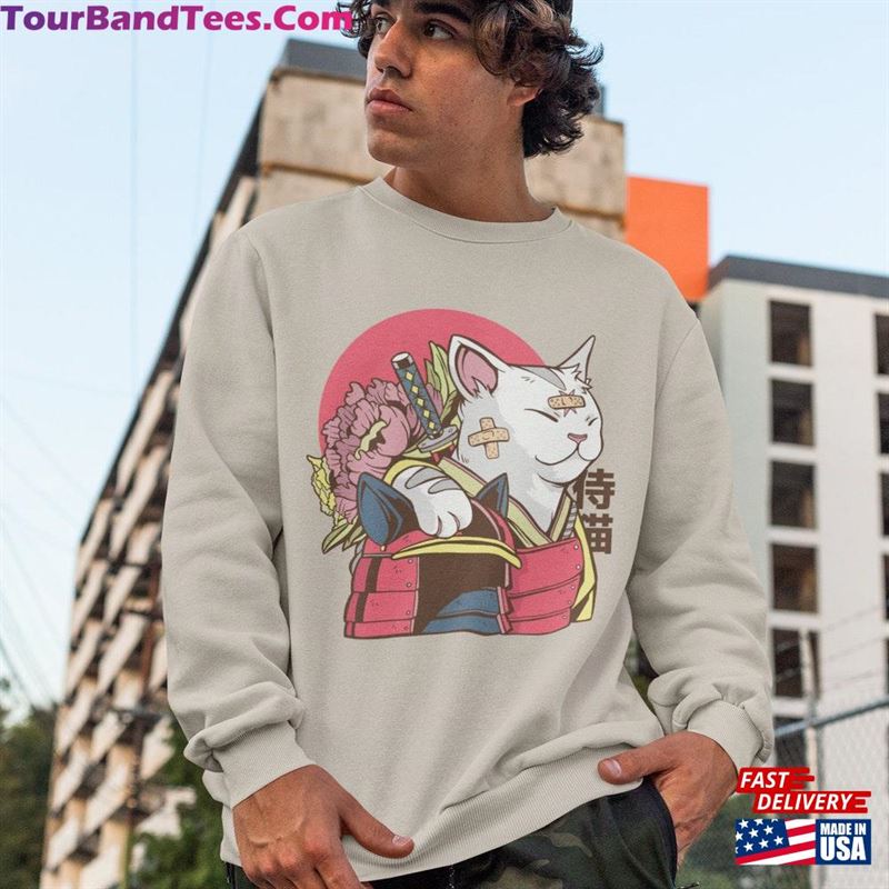 Samurai Cat Shirt Japanese Tshirt Funny Sweatshirt Unisex 29Uf163671 – Utopia Fashion