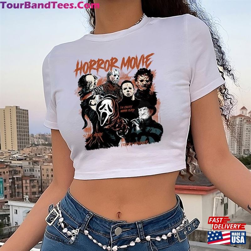 Scary Movies Crop Horror Movie Baby Tee Hoodie Classic 29Uf147531 – Utopia Fashion