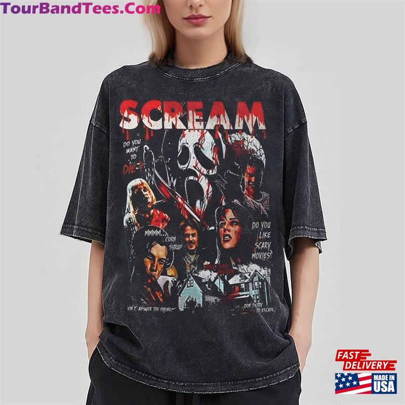 Scream Vintage Halloween T-Shirt Horror Movie Shirt Ghostface Shirts Sweatshirt Unisex 29Uf162961 – Utopia Fashion