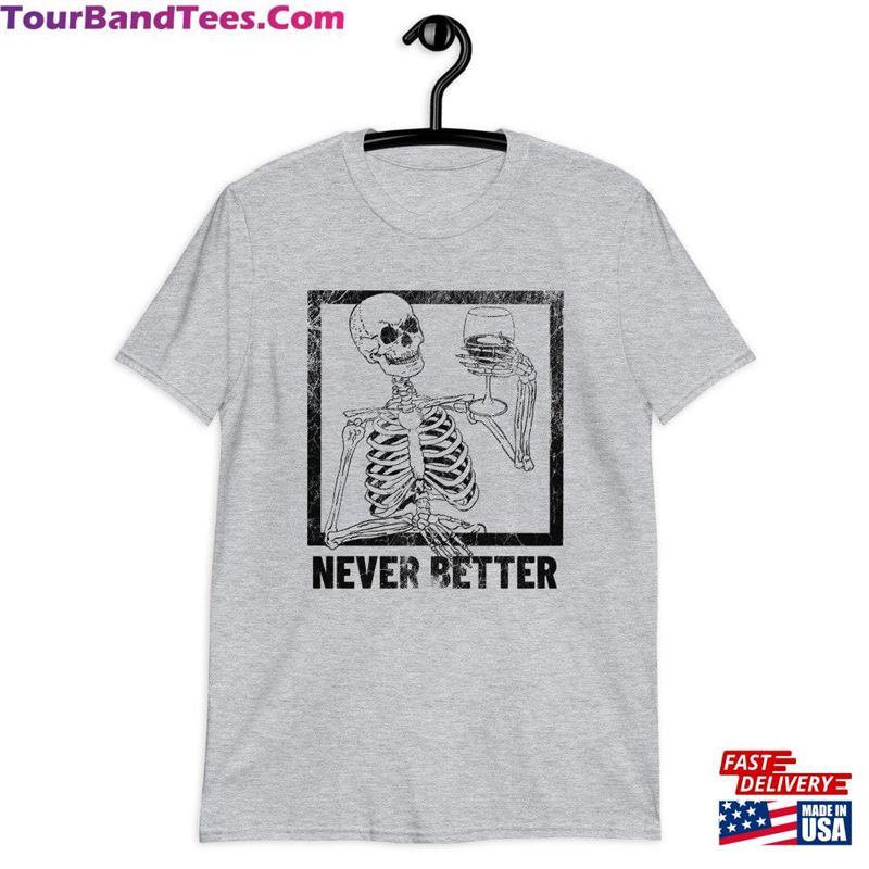 Skeleton Wine Shirt Graphic Tee Aesthetic T-Shirt Unisex 29Uf157550 – Utopia Fashion