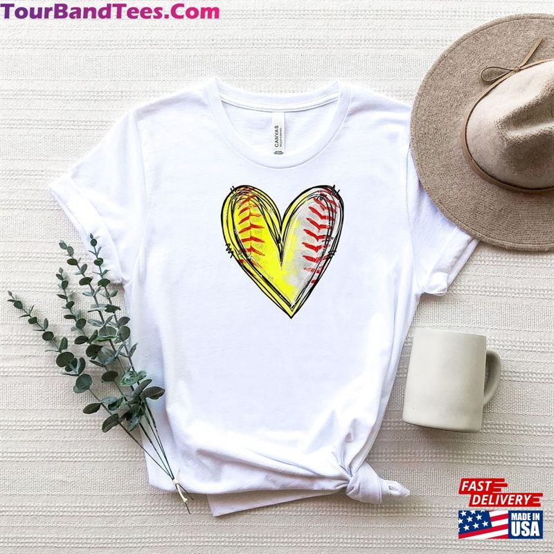 Softball Shirts For Women Gifts Heart Shirt T-Shirt Classic 29Uf163748 – Utopia Fashion