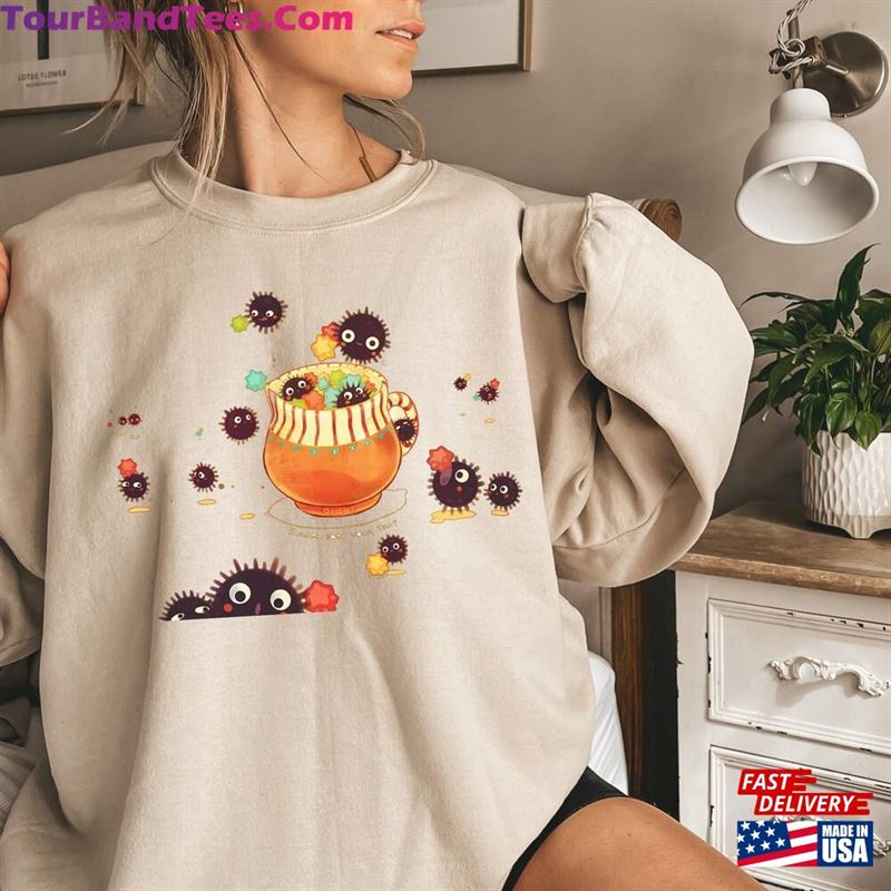 Soot Sprite Sweatshirt Y2K Washed Acid Studio Ghibli Shirt Spirited Away Bleached Calcifer Hoodie Classic 29Uf147322 – Utopia Fashion