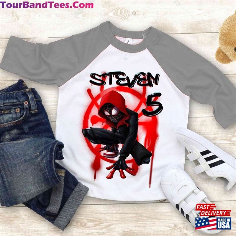 Spiderman Inspired Birthday T-Shirt Miles Morales Theme Party Personalized Shirt Classic Sweatshirt 29Uf147092 – Utopia Fashion