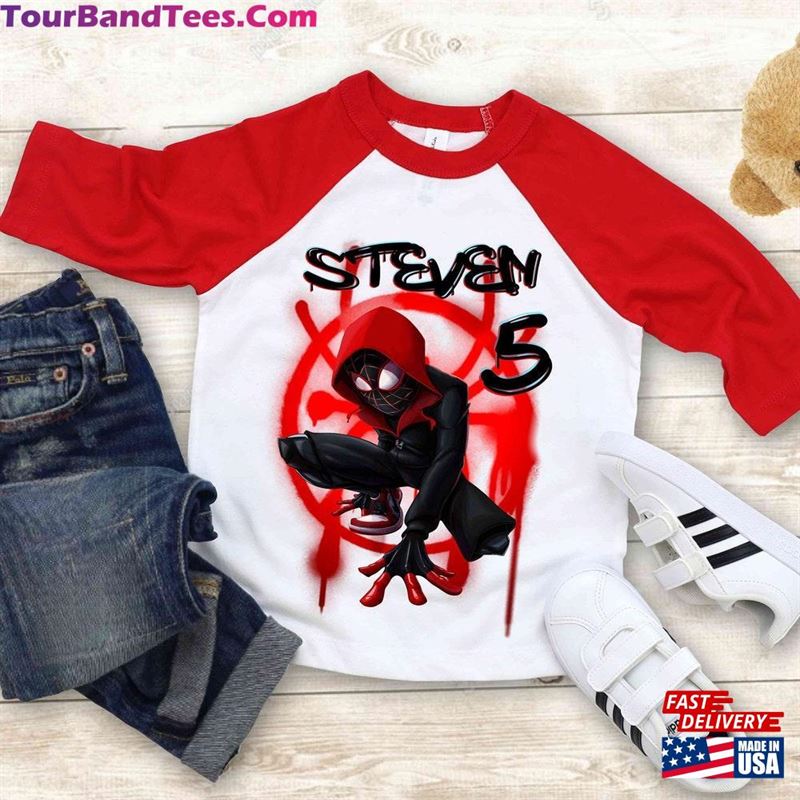 Spiderman Inspired Birthday T-Shirt Miles Morales Theme Party Personalized Shirt Classic Sweatshirt 29Uf147092 – Utopia Fashion