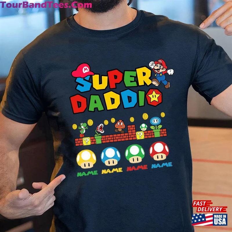 Super Daddio T-Shirt Personalized Shirt Custom Kid Name Sweatshirt 29Uf162891 – Utopia Fashion