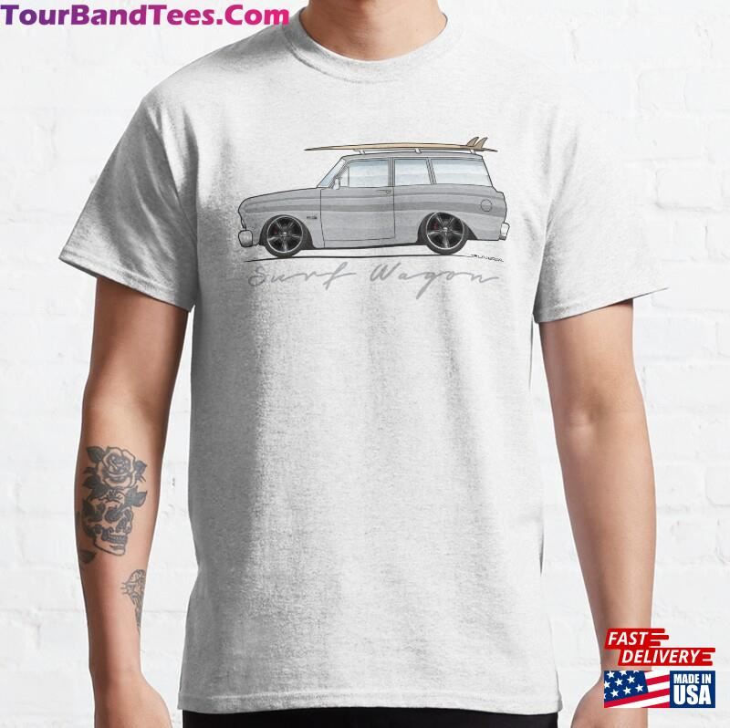 Surf Wagon Silver Smoke Gray Classic T-Shirt Unisex Sweatshirt 29Uf163810 – Utopia Fashion