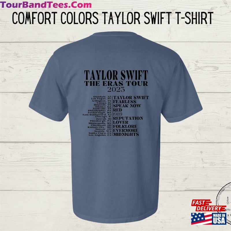 Taylor Swift Comfort Colors The Eras Tour Blue Crewneck Dupe T-Shirt Hoodie 29Uf157086 – Utopia Fashion