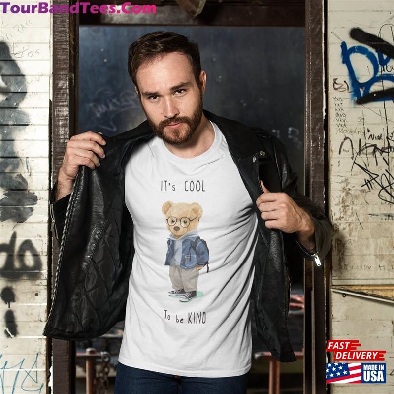 Teddy Bear T-Shirt Printed Adult Top Gift For Him Customised Love My Cartoon Lover Tee It’S Cool To Be Kind Unisex 29Uf157546 – Utopia Fashion