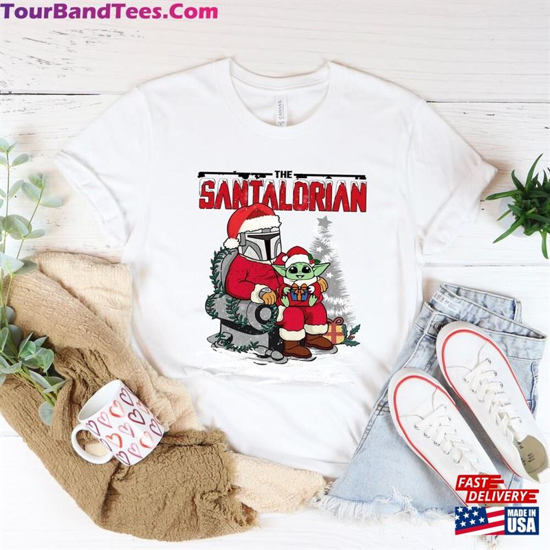 The Santalorian Star Wars Christmas Shirt Baby Yoda Mandalorian Classic T-Shirt 29Uf163596 – Utopia Fashion