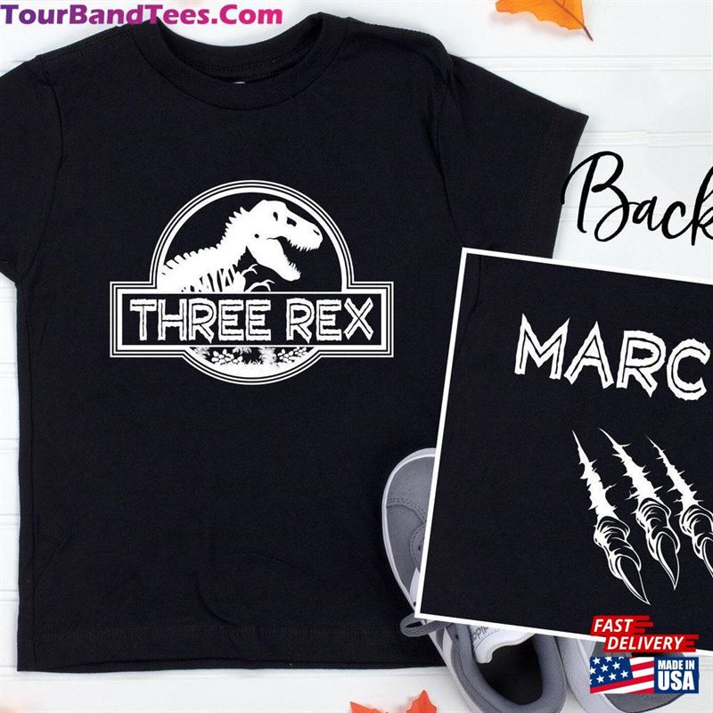 Three Rex Front Back Birthday T-Shirt Custom 3Rd Raglan Dinosaur Shirt Classic 29Uf163490 – Utopia Fashion