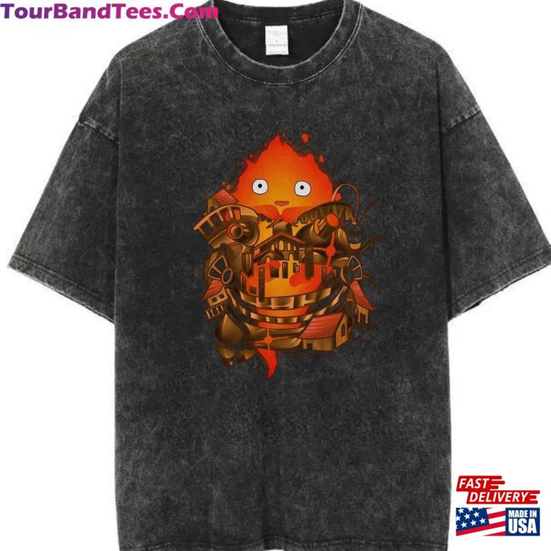 Vintage Calcifer Y2K Shirt Howl’S Moving Castle Acid Wash T-Shirt Unisex Classic 29Uf157334 – Utopia Fashion