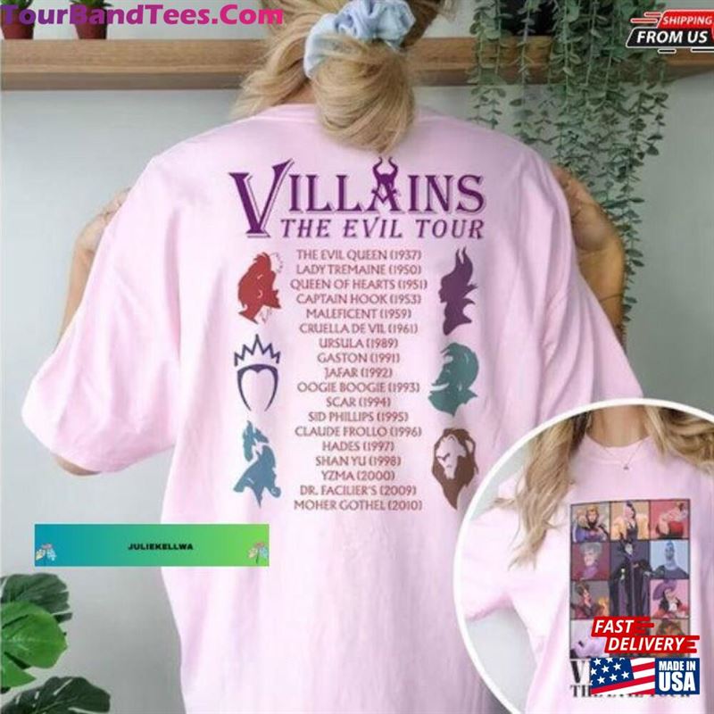 Vintage Disney Villains Evil Tour Shirt Retro Characters Concert Music Unisex Sweatshirt 29Uf163231 – Utopia Fashion