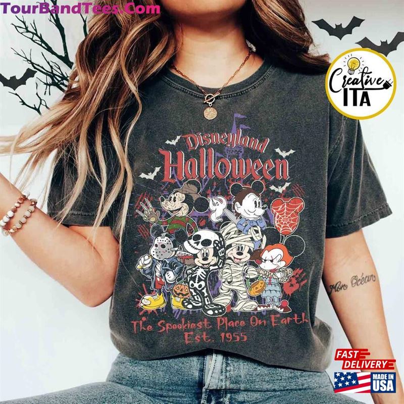 Vintage Disneyland Halloween Mickey Horror Characters Est Shirt Retro Mouse Movie Hoodie Unisex 29Uf152499 – Utopia Fashion