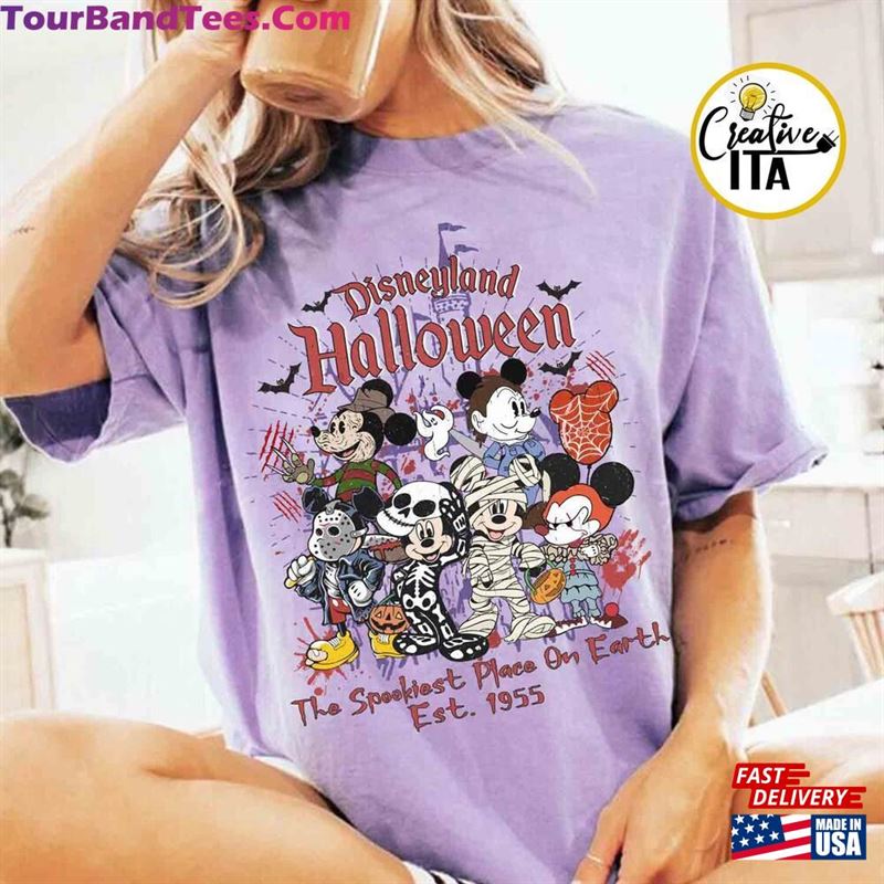 Vintage Disneyland Halloween Mickey Horror Characters Est Shirt Retro Mouse Movie Hoodie Unisex 29Uf152499 – Utopia Fashion