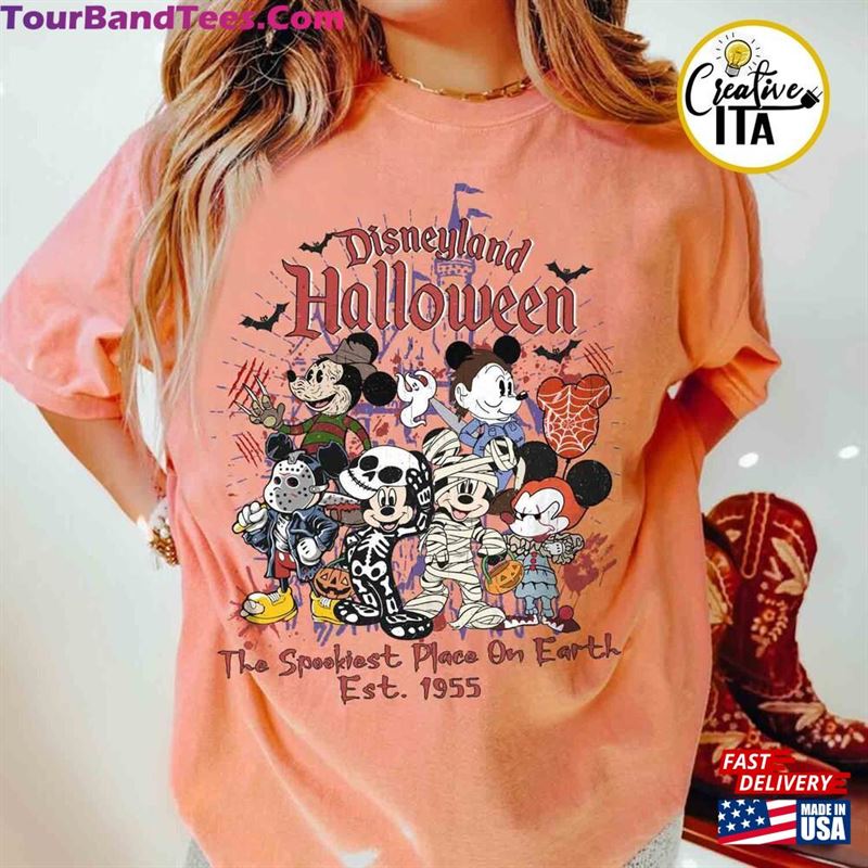 Vintage Disneyland Halloween Mickey Horror Characters Est Shirt Retro Mouse Movie Hoodie Unisex 29Uf152499 – Utopia Fashion