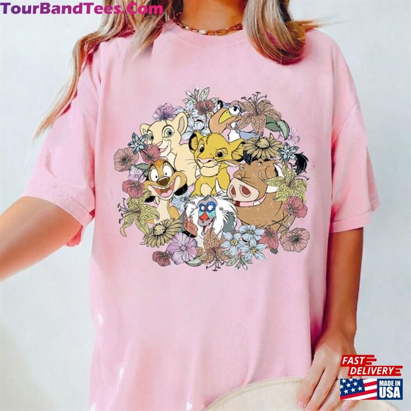 Vintage Floral Lion King Shirt Timon And Pumbaa Disney Unisex T-Shirt 29Uf142275 – Utopia Fashion