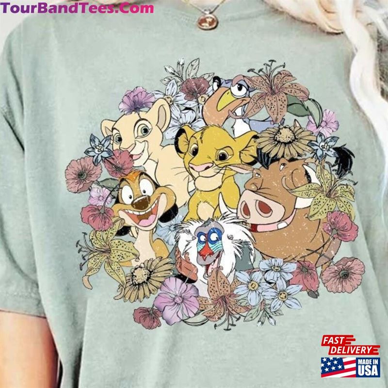 Vintage Floral Lion King Shirt Timon And Pumbaa Disney Unisex T-Shirt 29Uf142275 – Utopia Fashion