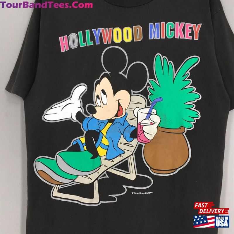 Vintage Mickey Mouse Overprint T-Shirt Medium 80’S Walt Disney Hollywood Usa Tees And Friends Size M Unisex Hoodie 29Uf163503 – Utopia Fashion