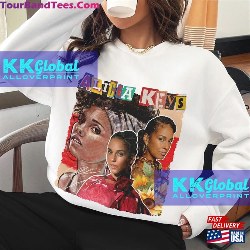 Vintage Retro Style Alicia Keys Singer Tour Shirt Hoodie 0408Uns12 T-Shirt Unisex 29Uf147081 – Utopia Fashion