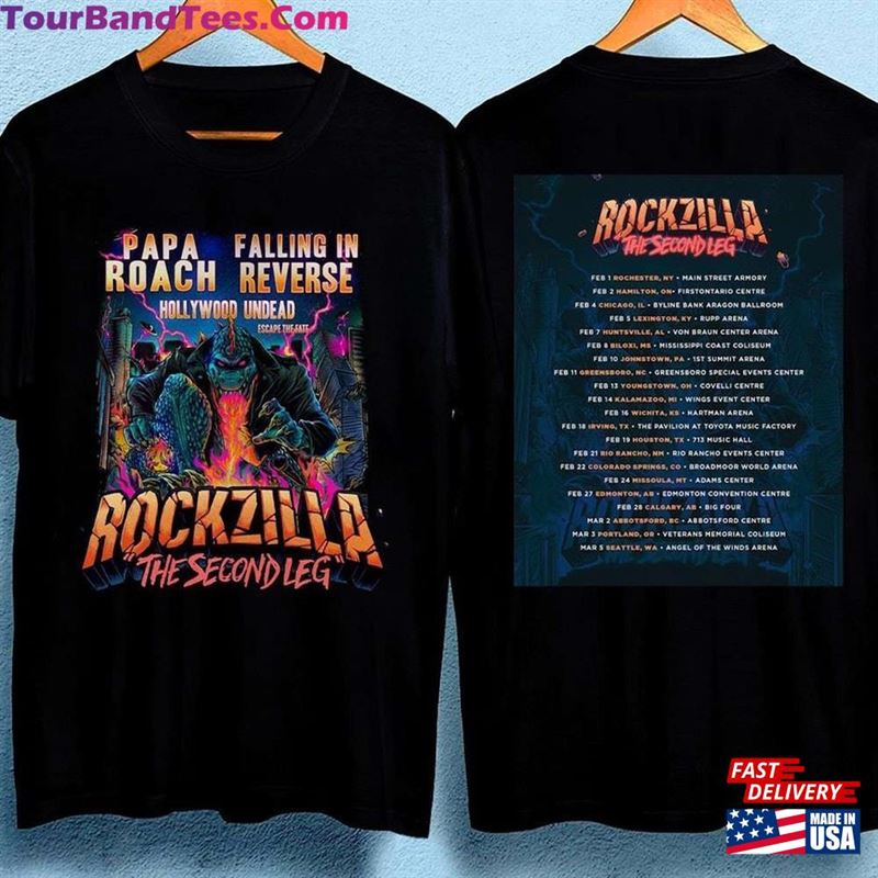 Vintage Rockzilla The Second Leg Tour Double Sided Shirt Music T-Shirt Unisex 29Uf163228 – Utopia Fashion