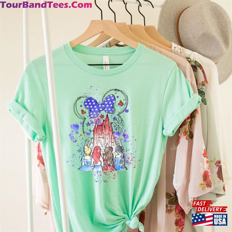 Watercolor Disney Castle 4Th Of July Shirt Merica Mickey Minnie Classic T-Shirt 29Uf164222 – Utopia Fashion