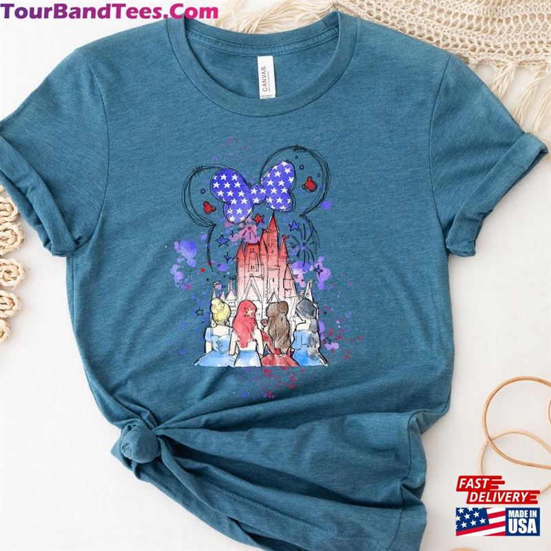 Watercolor Disney Castle 4Th Of July Shirt Merica Mickey Minnie Classic T-Shirt 29Uf164222 – Utopia Fashion