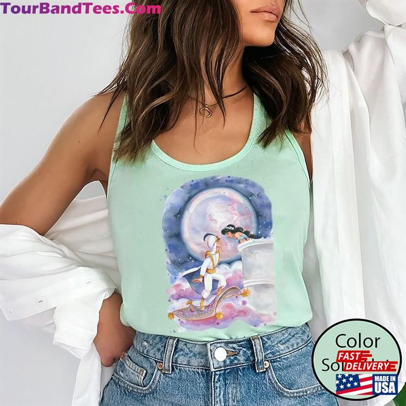 Watercolor Jasmine Princess Tank Aladdin And Disney T-Shirt Classic 29Uf163529 – Utopia Fashion