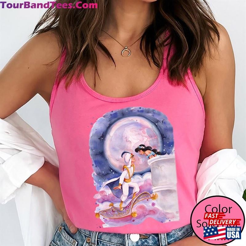 Watercolor Jasmine Princess Tank Aladdin And Disney T-Shirt Classic 29Uf163529 – Utopia Fashion