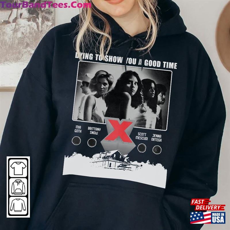 X Movie Shirt Dying To Show You A Good Time Sweatshirt Horror Slasher Characters Hoodie Unisex 29Uf152523 – Utopia Fashion